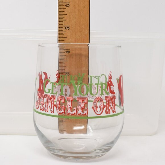 Get Your Jingle On Stemless Wine Glass Cocktails Holiday Christmas 16 oz Festive - Picture 6 of 8